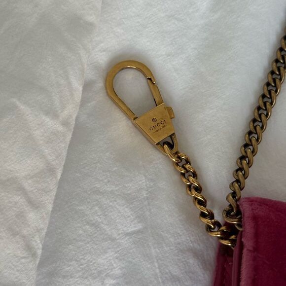 Gucci Marmont Pink Velvet Crossbody bag LOVE Floral Embroidered Limited Edition - Picture 10 of 10